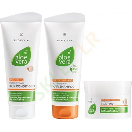 LR ALOE VIA Aloe Vera Nutri-Repair Zestaw do pielęgnacji włosów (szampon, odżywka i maska)